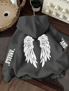 Tween Girl Fun Print Pullover Sweatshirt, Warm And Comfortable Thermal Lined Pullover Sweatshirt For Autumn/Winter - Dark Grey - View 4