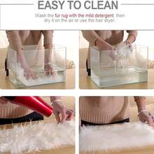 1pc White Oval 3D Plaid Faux Rabbit Fur Bubble Fleece Decorative Rug, Fluffy Soft Touch, Gentle Color, Cozy Healing, Cat-Like Feel, Fuzzy, Soft Long Pile, Non-Slip Bottom, Low Shedding, Easy Care And Cleaning, Thick Durable Rug, Suitable For Living Room, Bedroom, Study, Entryway, Dining Room, Laundry Room And Other Decor, Skin-Friendly Soft Material, Personalized Home, Fashion Home, Bedroom Rug, Kitchen Rug, Study Rug, Living Room Rug, Bathroom Rug, All Season - White - View 9