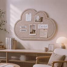 1pc Cloud-Shaped Felt Decorative Board For Home Decor And Office Memo, No-Drill Photo Wall Message Board, Nail-Compatible Wall Memo Felt Board, Detachable And Reusable Bulletin Board, For Bedroom/Study/Living Room/Office/Classroom/School Wall Decoration - 1PC - View 4