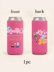 1pc Customized Text Beverage Sleeves, Personalized Name Beverage Cup Covers, Can Lid Insulation Covers, Beverage Cold Preservation Sleeves. - Multicolor - View 13