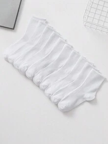 5/1 Pair Solid Color Long Socks Women's Socks, Simple Comfortable Breathable White Socks, Suitable For Sports And Casual Wear Unisex Socks - Multicolor - View 1