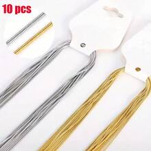 10PCS Stainless Steel Adjustable Snake Bone Plain Chain For Women, High-End Light Luxury, Fashionable Popular Jewelry Gift Party - 10PCS Snake Bone Chain 40+5+ Pieces - View 1