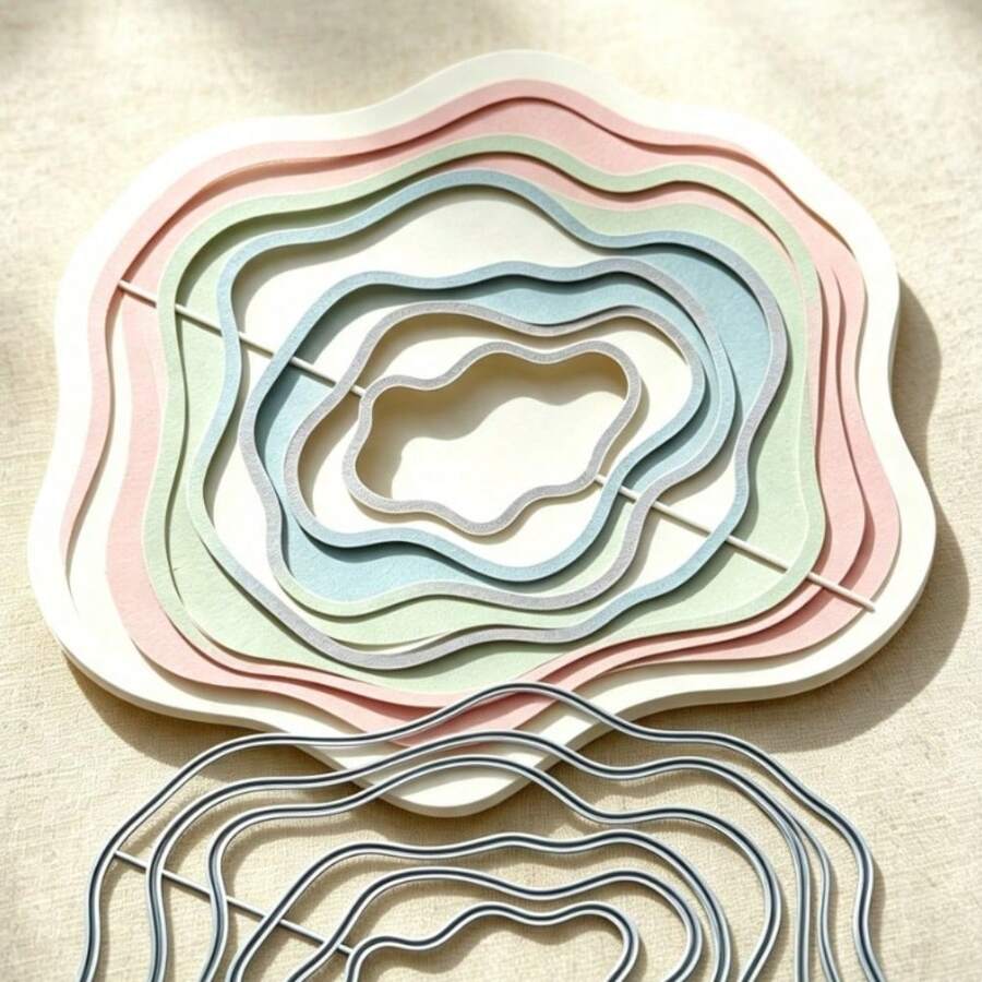 Hollow Metal Cutting Dies For Photo Frames, Embossing Templates For Greeting Cards, Suitable For DIY Scrapbooking, Greeting Cards And Photo Album Making - MC1453 - View 1