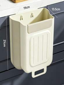 1pc Wall-Mounted Folding Trash Can, Multi-Function Large Capacity Wide Mouth Garbage Collection Bin, Kitchen Hanging Folding Trash Can, Bathroom Trash Bag Holder, Cabinet Hanging Trash Storage, Car Trash Storage, Kitchen Accessories - Multicolor - View 2