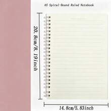 1 buah, Buku Catatan Spiral Bergaris Tebal A5 (Termasuk 1 Pulpen) - Sampul PP untuk Pelajar, Buku Catatan Bergaris untuk Kantor, Perencana - Alat Tulis Kembali ke Sekolah - A - View 2