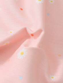 2pcs Women's Spring/Summer Comfortable Floral Print Short Sleeve Lapel Top And Bow Shorts Pajama Set - Pink - View 6