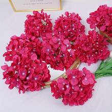 3件裝絲綢繡球花花頭附莖 人造花 家居婚禮DIY裝飾用 - 粉色 - 查看 4