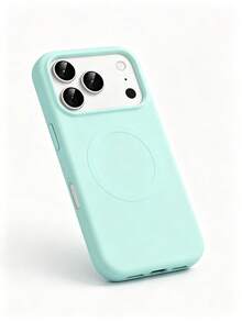 VRNOEI 淺綠色磁吸極簡保護殼，相容 iPhone 17 Pro Max、11、13、12、14、15、16 Pro Max，支援無線充電，天鵝絨相機保護，系列手機殼，中性手機配件 - 淺綠色 - 查看 2