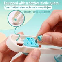 1pc Handmade 360 Degree Circular Cutter, Manual Rotating Cutting Tool, Suitable For Paper Labels, Art Creation And DIY Craft Making - Blue - View 8