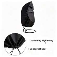Weather-Resistant Egg Chair Cover, Outdoor Garden Terrace Hanging Swing Egg Chair Protective Cover, Furniture Cover - Dustproof Eggshell Rain Cover - View 10
