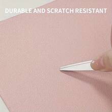 1pc Large PU Leather Desk Mat, Waterproof & Stain-Resistant Keyboard Pad, Minimalist Solid Color Computer Pad, Suitable For Office, Desk Or Dining Table, Easy To Clean, Available In Multiple Colors: Pink, Grey, Black - View 9