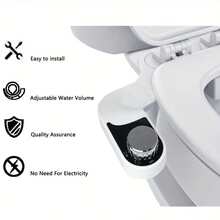 Bidet Basin With Self-Cleaning Nozzle, Freshwater Non-Electric Sitz Bath Attachment For Toilet Seat, Adjustable Water Pressure, Rear Wash (White) - A - View 1