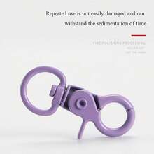 5/10pcs Colorful Coated Spring Snap Hooks With O-Ring, Metal Keychain Accessories, Suitable For DIY Pendants - One Size Fits All - View 5