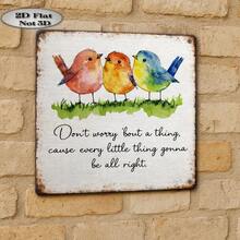 1pc Vintage Sign, Outdoor Decorative Wall Plaque, Retro Style, Positive Message "Everything Will Be Alright", Home Wall Decor Plaque, Suitable For Bedroom And Living Room, Perfect Gift For Family, (Random Style) - A - View 4