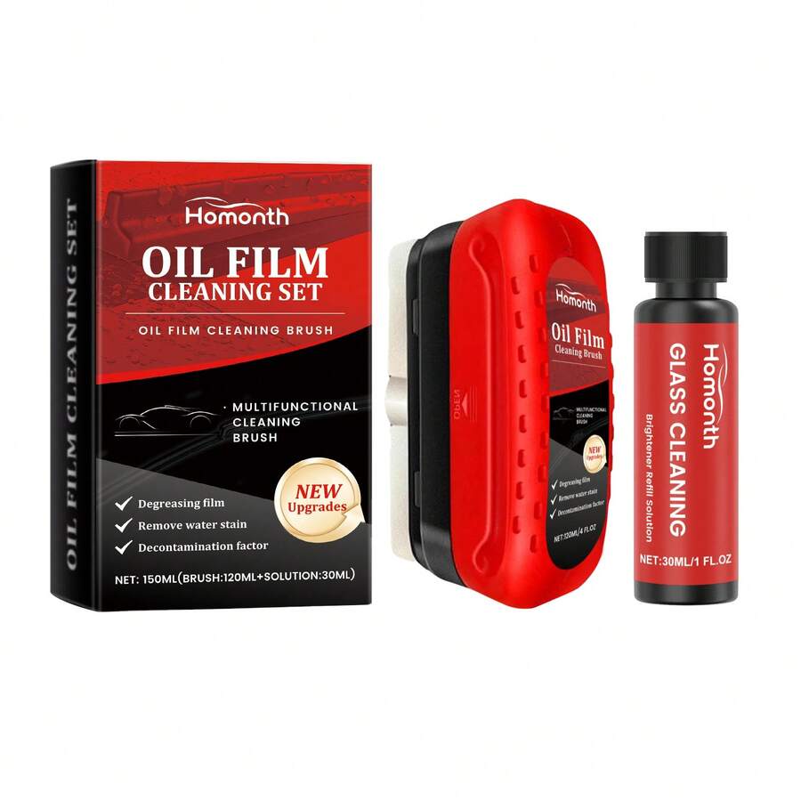 Kit Homonth para Eliminar la Película de Aceite del Vidrio del Auto, Cepillo de Limpieza Impermeable para Eliminar Manchas en el Vidrio de la Ventana del Auto - 1 - Ver 1
