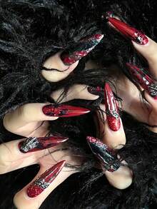 10pcs Nail Art Halloween Nail Charm Y2K Sweet Cool Style Nail Accessories French Light Luxury, Retro Gothic Punk Style Spider, Bat, Skull, Horror Rabbit, Angel Nail Gem DIY Nail Salon Exclusive - Multicolor - View 4