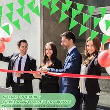 10m 20pcs Colorful Triangle Bunting Flags, Optional Red, Yellow, Purple, Blue, Black, Pink, White, Green, Multicolor, Multiple Colors Available, Plastic Flags, Suitable For Opening Events, Weddings - A - View 7