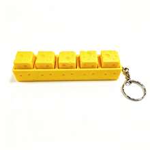 Realistic Cheese Block Keycap Stress Relief Clicker Keychain Creative Bag Pendant Toy Decoration 3D Printed Fun Cheese Office Desk Stress Relief Pendant Keyboard Keycap Super Stress Relief Creative Keychain (Random Style And Color) - Multicolor - View 4