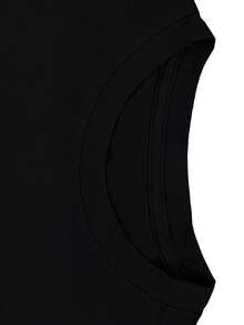 Men's Pure Cotton Short Sleeve T-Shirt Casual Summer Basic Round Neck Comfortable Breathable Daily Wear Solid Color Tee - 黑色 - 查看 3