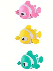 Cute Wind-Up Water Toys Set, Backstroke Frog, Little Crab, Clownfish, Little Turtle Baby Bath Water Play Set - Multicolor - View 6