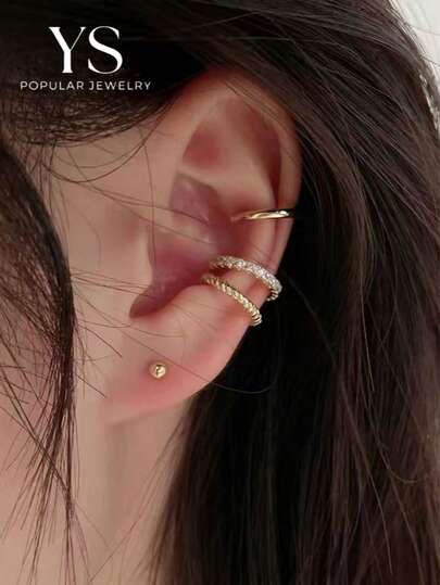 Ensemble de 3 pièces de boucles d'oreilles à clip sans trou, style minimaliste et frais, cadeau idéal pour la Saint-Valentin, la Fête des Mères et pour maman