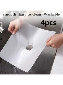 1/4/8pcs Gas Stove Anti-Oil Anti-Stain Mat, Washable Cleaning Mat, Burner Protection Mat, Anti-Stain Anti-Heat Mat, Fire-Resistant Material, Gas Stove Protection Mat, Suitable For Home Gas Stoves, Household Goods - Multicolor - View 14