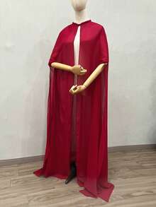 1 buah Jubah Pengantin Panjang Hitam Berbahan Chiffon yang Mengalir, Jubah Kostum Cosplay Anime, Selendang 150cm - MultiWarna - View 7
