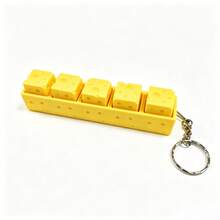 Realistic Cheese Block Keycap Stress Relief Clicker Keychain Creative Bag Pendant Toy Decoration 3D Printed Fun Cheese Office Desk Stress Relief Pendant Keyboard Keycap Super Stress Relief Creative Keychain (Random Style And Color) - Multicolor - View 5