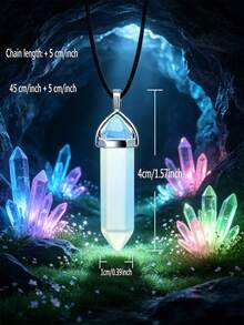 Random 1/10/15/20/30/50/100pcs Vibrant Chakra Crystal Pendants With Durable Leather Chain + Multi-Color Gemstone Set With Hexagonal Quartz, Energy Balance, Ideal Gift Choice - Multicolor - View 11