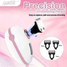 CGECGE Electric Shaver, Electric Bald Head Shaver, Rotary Shaver, IPX6 Waterproof, Wet And Dry Use, Easy To Clean, Contour To The Face, Floating Head, Screen Display, Type-C Charging, Underarm, Leg, Arm, Body Hair Removal Tool, Holiday Gift. - 粉紅白色套裝 - 查看 8
