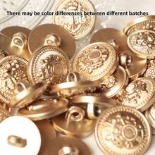 10/20 piezas Botones de plástico con patrón decorativo vintage dorado, botones cosidos a mano para abrigos, gabardinas de lana, chaquetas de traje, suéteres, prendas de punto, botones DIY - Dorado - Ver 5