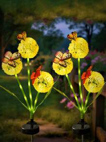 1pc Solar Powered Butterfly & Dandelion Garden Light, Suitable For Garden, Yard, Patio, Lawn, Pathway Decoration, Birthday Party, Halloween And Christmas Holiday Decor - Dandelion With Butterfly Ground Light - View 10