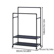 1pc Multifunctional Freestanding Coat Rack - With Wheels, Dual Hanging Rods And Top Shelf, Sturdy Metal Frame, Space-Saving Modern Design, Suitable For Home, Dorm, Bedroom - Multifunctional Indoor Storage Organizer, Clothing Storage Organizer - View 2