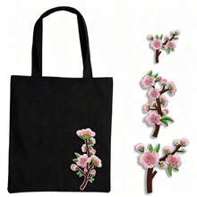 3/9入刺繡櫻花貼布 粉色花朵燙貼補丁，適用衣物、包包、夾克，DIY縫製花卉貼花貼紙，服飾裝飾修補用 - 梅花 - 查看 3