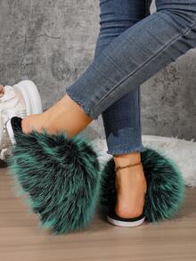 奢華柔軟保暖女款室內拖鞋，舒適防滑冬季居家拖鞋，寒冷天氣必備足部保暖鞋 - 翡翠綠 - 查看 8
