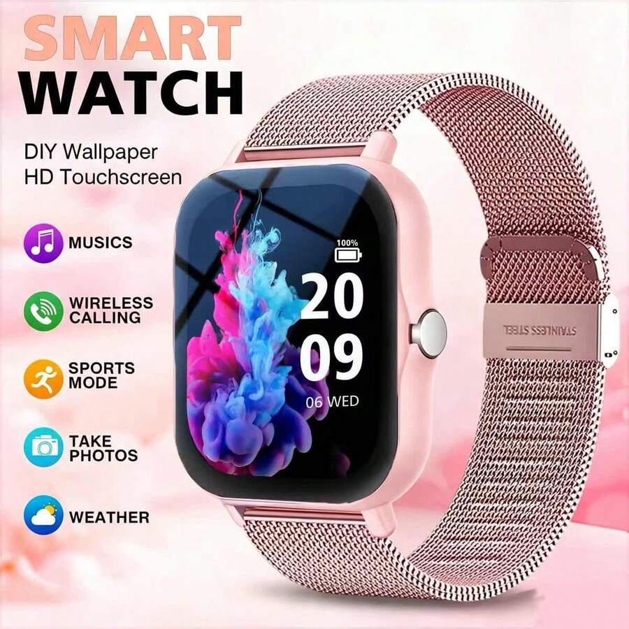 Women's Elegant Smartwatch, Fitness Tracker, Supports Camera Control, Music Playback, Compatible With Android And IOS Phones - Multicolor - View 1