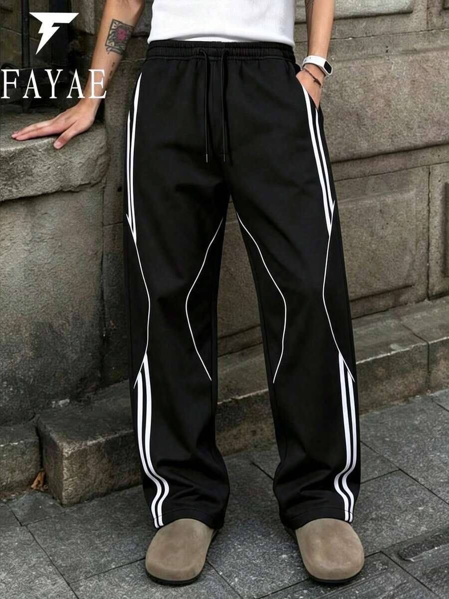 Men's Autumn Fashion Outdoor Sports Casual Multi-Pocket Long Pants, Minimalist Daily Commute Straight Leg - Black - View 1