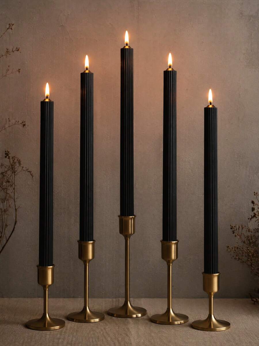 Halloween Black Long Stem Scented Candle Set, Smokeless Soy Wax Candles, Halloween Decor Candles, Gift Box Scented Candle Set, Halloween Home Decor Candles, Christmas Home Decor Candles, Can Be Paired With Gift Decor Candles, Gift For Women, Gift For Best Friend