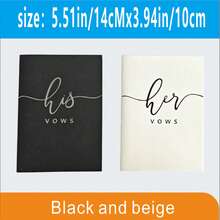 2 Wedding Vow Books, His And Hers, Gold Foil Lettering, 28 Pages Total, Ample Space For Writing Vows, Perfect Essential For Your Wedding Day And Back To School Season - one-size - View 14