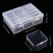 31 Pieces Bead Storage Container Set, 1 Large Rectangular Plastic Box With 30 Small Transparent Hinged-Lid Cases, Portable Organizer Box For DIY Jewelry, Bracelet Making, Nail Art Supplies, Premium Gift For Women & Valentine's Day - Multiple Styles - View 11
