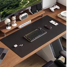 1pc Large PU Leather Desk Mat, Waterproof & Stain-Resistant Keyboard Pad, Minimalist Solid Color Computer Pad, Suitable For Office, Desk Or Dining Table, Easy To Clean, Available In Multiple Colors: Pink, Grey, Black - View 6