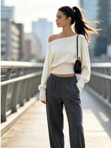 Women Knit Tops - White - View 6