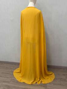 1 buah Jubah Pengantin Panjang Hitam Berbahan Chiffon yang Mengalir, Jubah Kostum Cosplay Anime, Selendang 150cm - MultiWarna - View 11