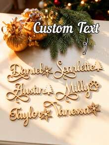 Christmas Place Cards, Christmas Tree, Christmas Stocking Tags, Merry Christmas Gift Tags, Personalized Christmas Decoration Tags, Wooden Claws - C-wooden Christmas Name Tags - View 1