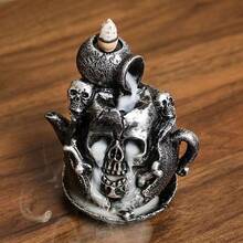 樹脂回流香爐創意樹脂茶壺骷髏回流香爐工藝裝飾品 - 1PC - 查看 6