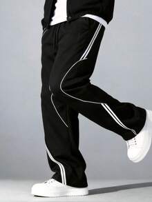 Men's Autumn Fashion Outdoor Sports Casual Multi-Pocket Long Pants, Minimalist Daily Commute Straight Leg - Black - View 6
