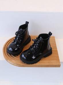 1 Pair Baby Girl Autumn/Winter New Ankle Boots, Casual Daily Wear, Soft Sole Anti-Slip - Black - View 6