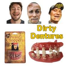 Halloween Costume Prop Dirty Teeth - Funny Novelty Fake Teeth, Suitable For Adults, Disgusting Humorous Gift, Costume Accessory, Halloween Role Play Party Prank - Multicolor - View 2