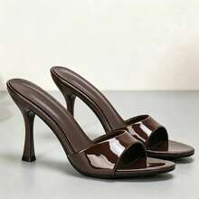 High Heel Sandals And Slippers For Women, Commuter Professional Style, Summer New Minimalist Elegant Sleek Design, Suitable For Office Daily Wear, After-Work Outings, Business Casual, Versatile With Suits And Pants To Create An Independent Urban Woman Image - Brown - View 3
