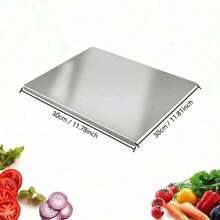 1pc Large 304 Stainless Steel Cutting Board, Kitchen Essential, With Lid And Non-Slip Pad, Suitable For Countertop, Can Be Used For Cutting Meat, Vegetables, Bread And Baking, Kitchen Tool Accessory Gift For Family - Multicolor - View 16
